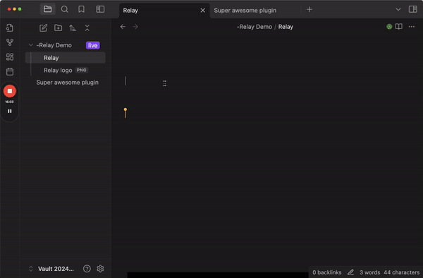 Relay: True multiplayer mode for Obsidian