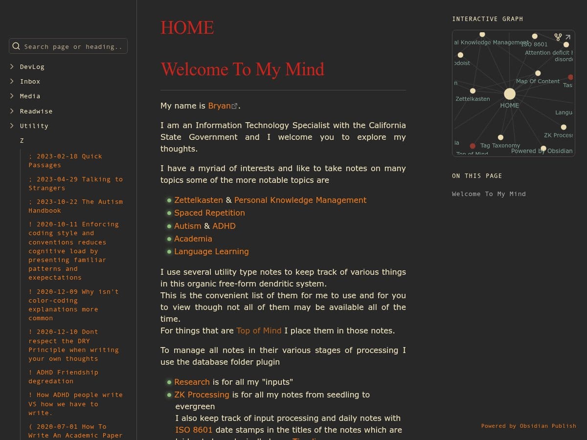 Bryan Jenks' Digital Garden - Screenshot