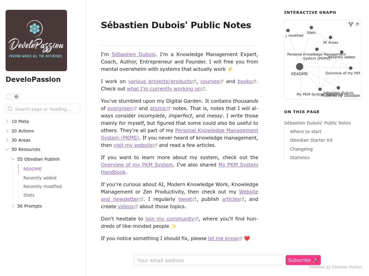 Sébastien Dubois' Public Notes - Screenshot