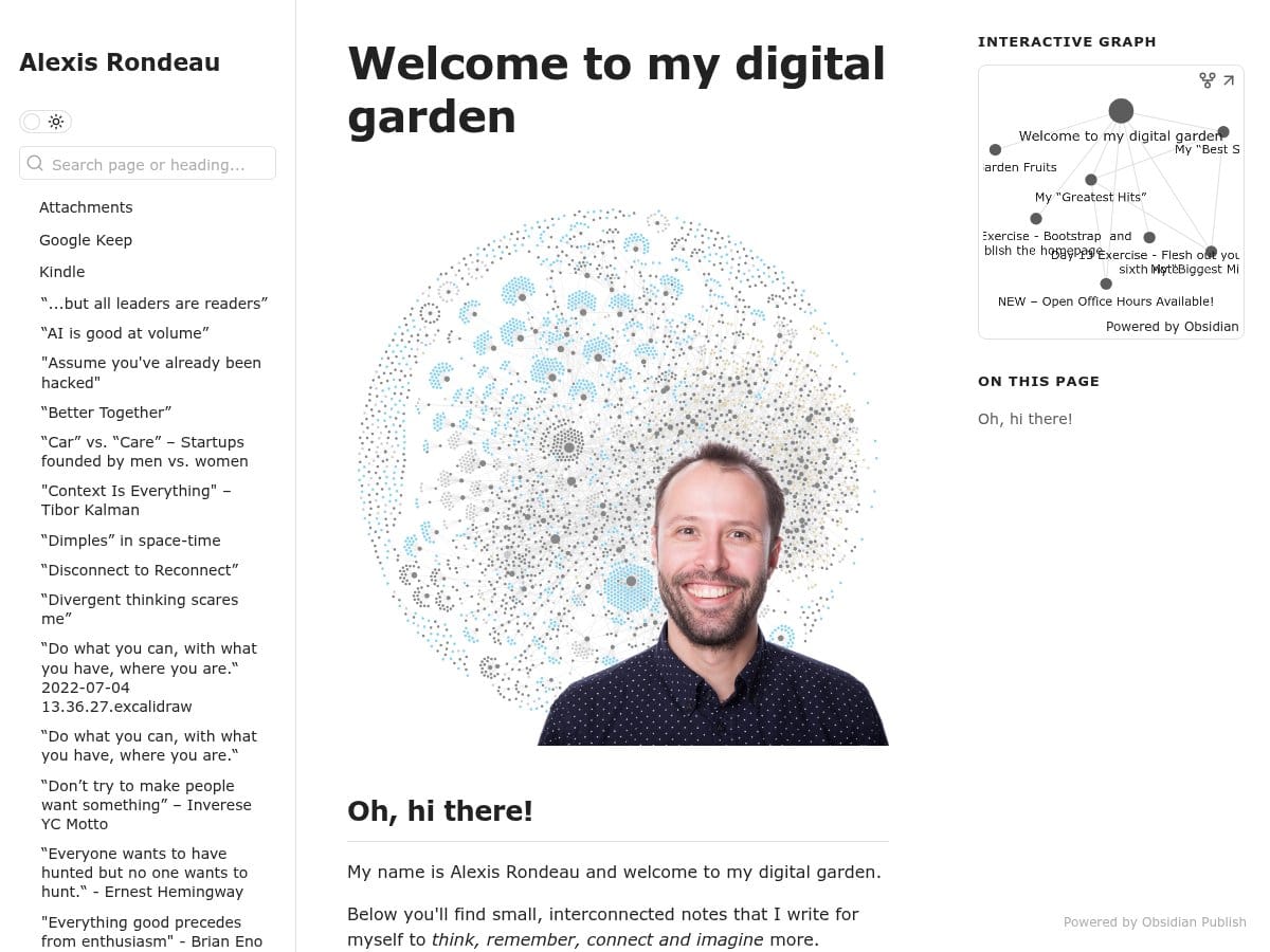 Alexis Rondeau's Digital Garden - Screenshot