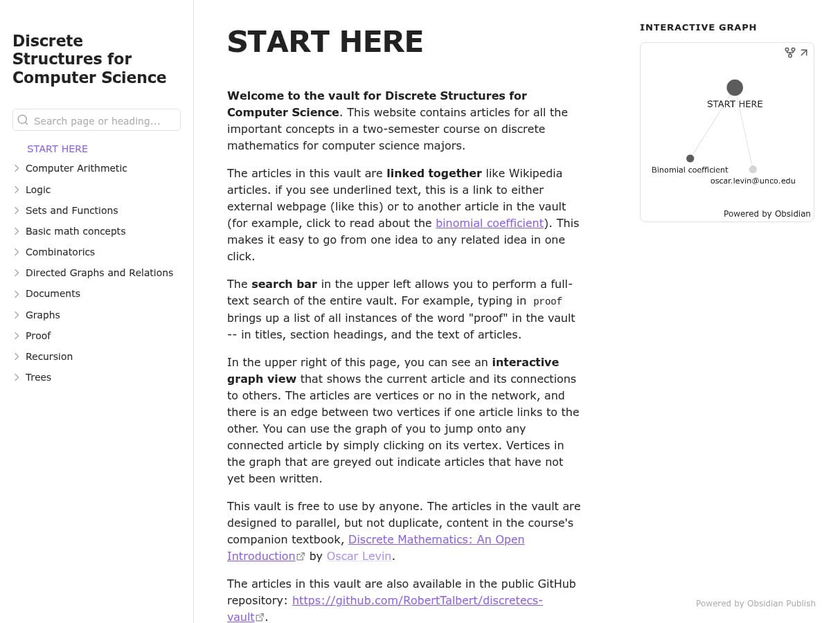 Discrete Structures for Computer Science - Screenshot