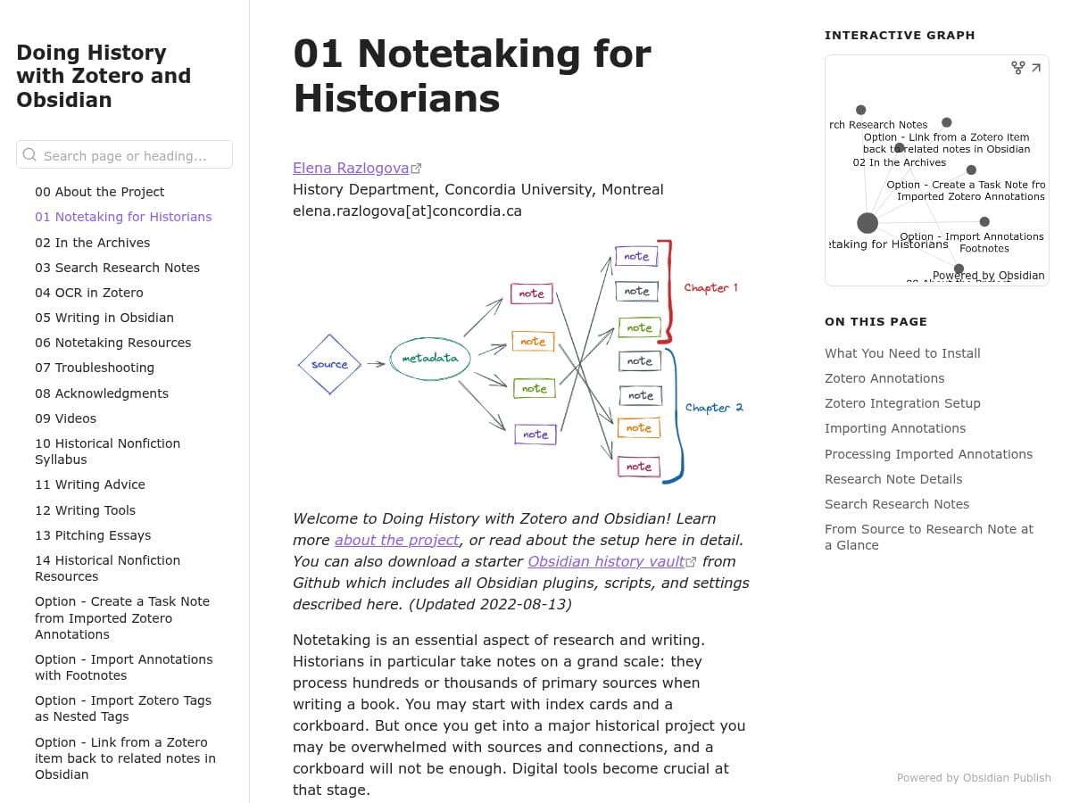 Notetaking for Historians - Screenshot