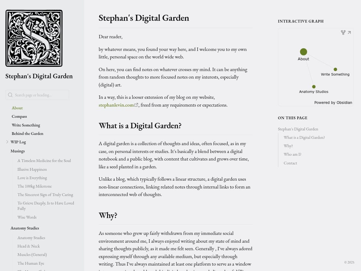 Stephan Lenvin's Digital Garden - Screenshot