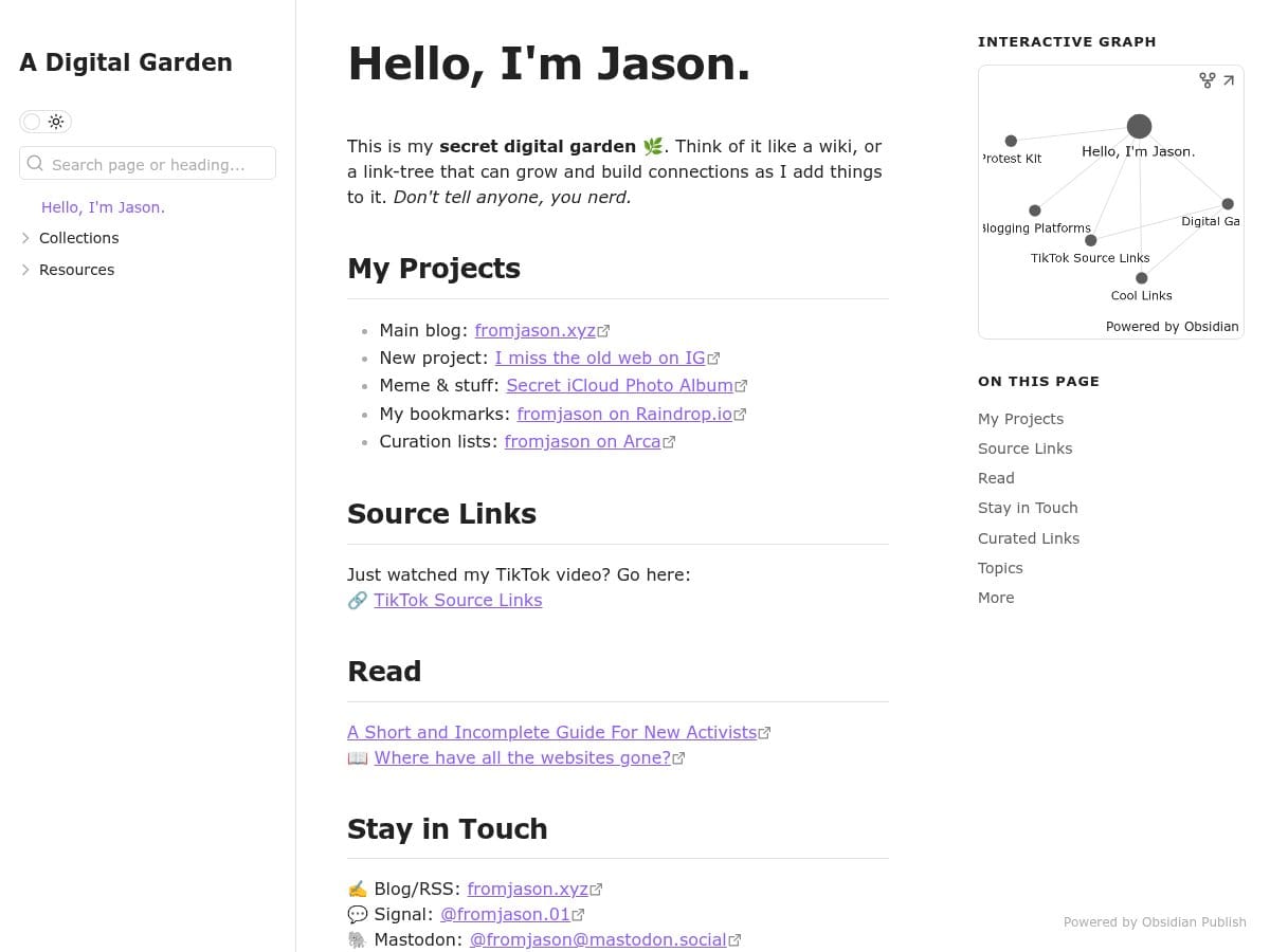 Jason's Digital Garden - Screenshot